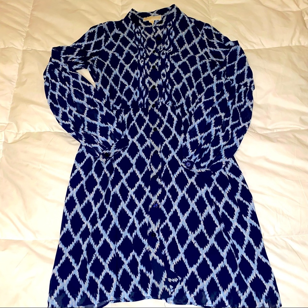 Blue diamond print Michael kors dress